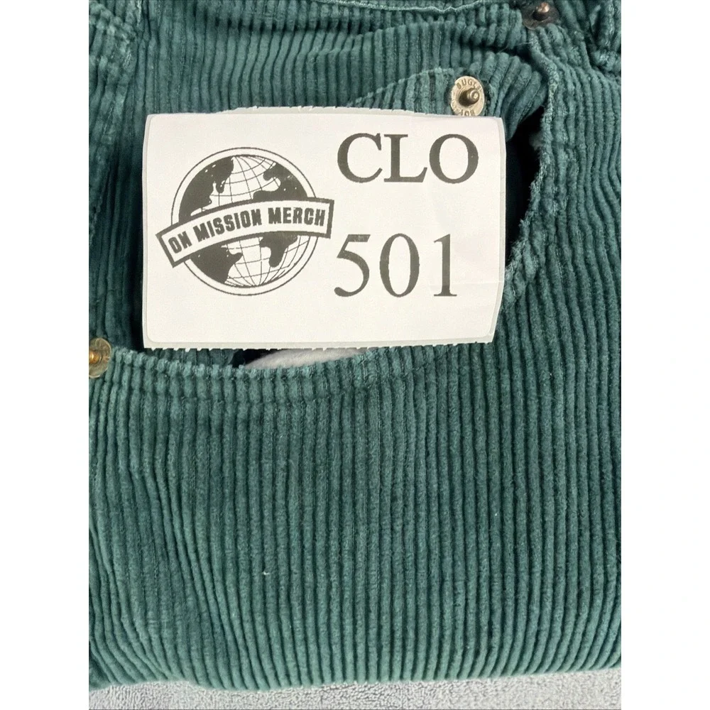 Vintage Bugle Boy New Denim Basics Loose Fit Green Corduroy 30x30 Pants